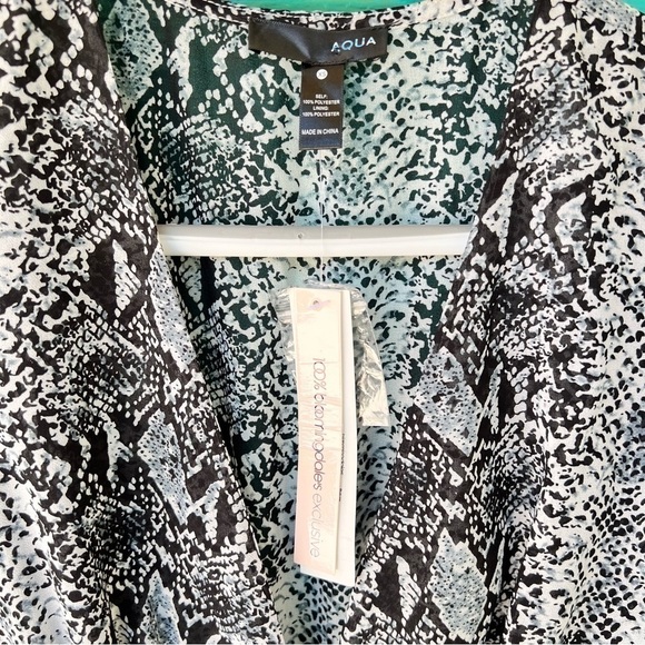 BLOOMINGDALE’S AQUA SHEER LAYER MIDI DRESS SIZE XS NWT - Picture 4 of 9